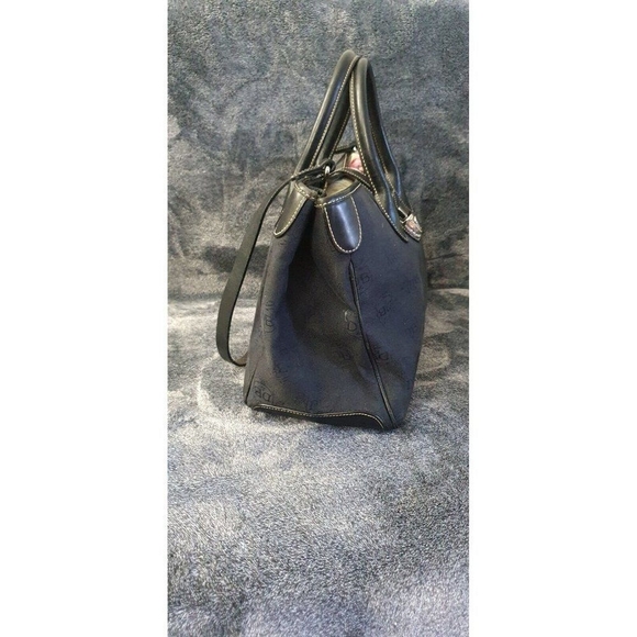 Dooney & Bourke Midnight Blue Signature Canvas Leather Trim Satchel Shoulder Bag - Picture 11 of 16